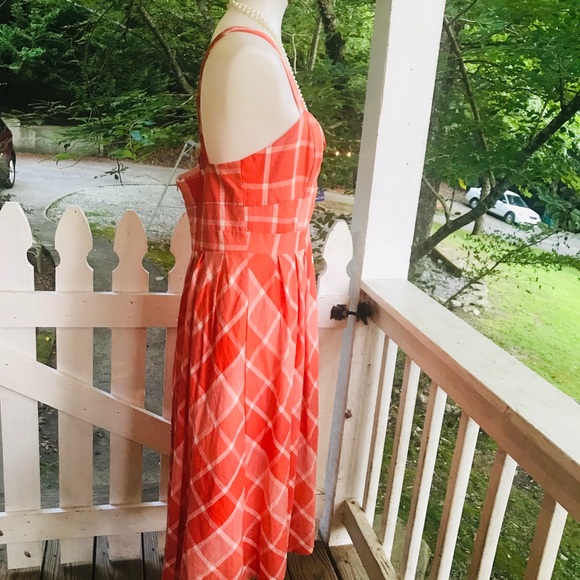 New Directions Plaid Maxi Sun Dress 10P - Picture 2 of 4